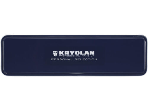 Blaue Metallpalette für Make-up mit Kryolan Schriftzug