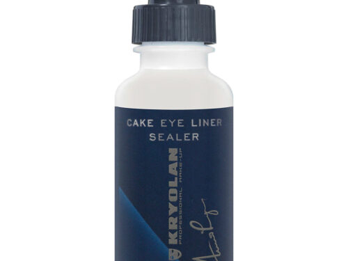 Cake Eye Liner Sealer von Kryolan in kleiner Kunststoffflasche mit schwarzem Drehverschluss