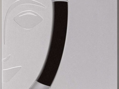 Schwarzer Cake Eyeliner von Kryolan in silberner quadratischer Verpackung mit integriertem Pinsel