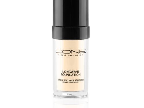 Flüssige Longwear Foundation von CONE in neutral-warmer Farbnuance mit Pumpspender
