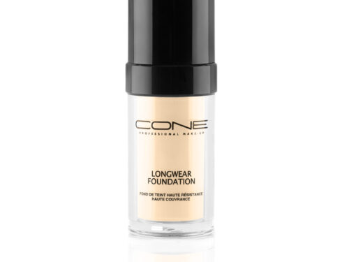 Flüssige Longwear Foundation von CONE in warmer Farbnuance mit Pumpspender