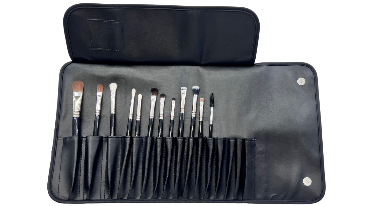13-teiliges Eye-Make-up-Pinselset mit Tasche – makeup-coach
