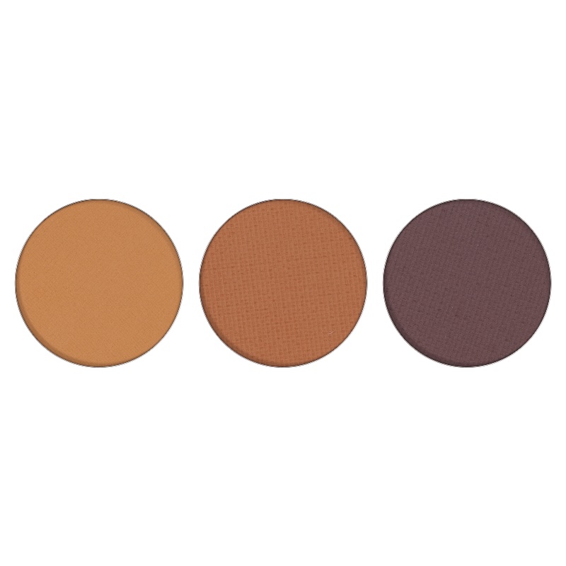 Kryolan Dual Finish Contouring Palette mit drei gepressten Puderfarben in warmen und dunklen Tönen