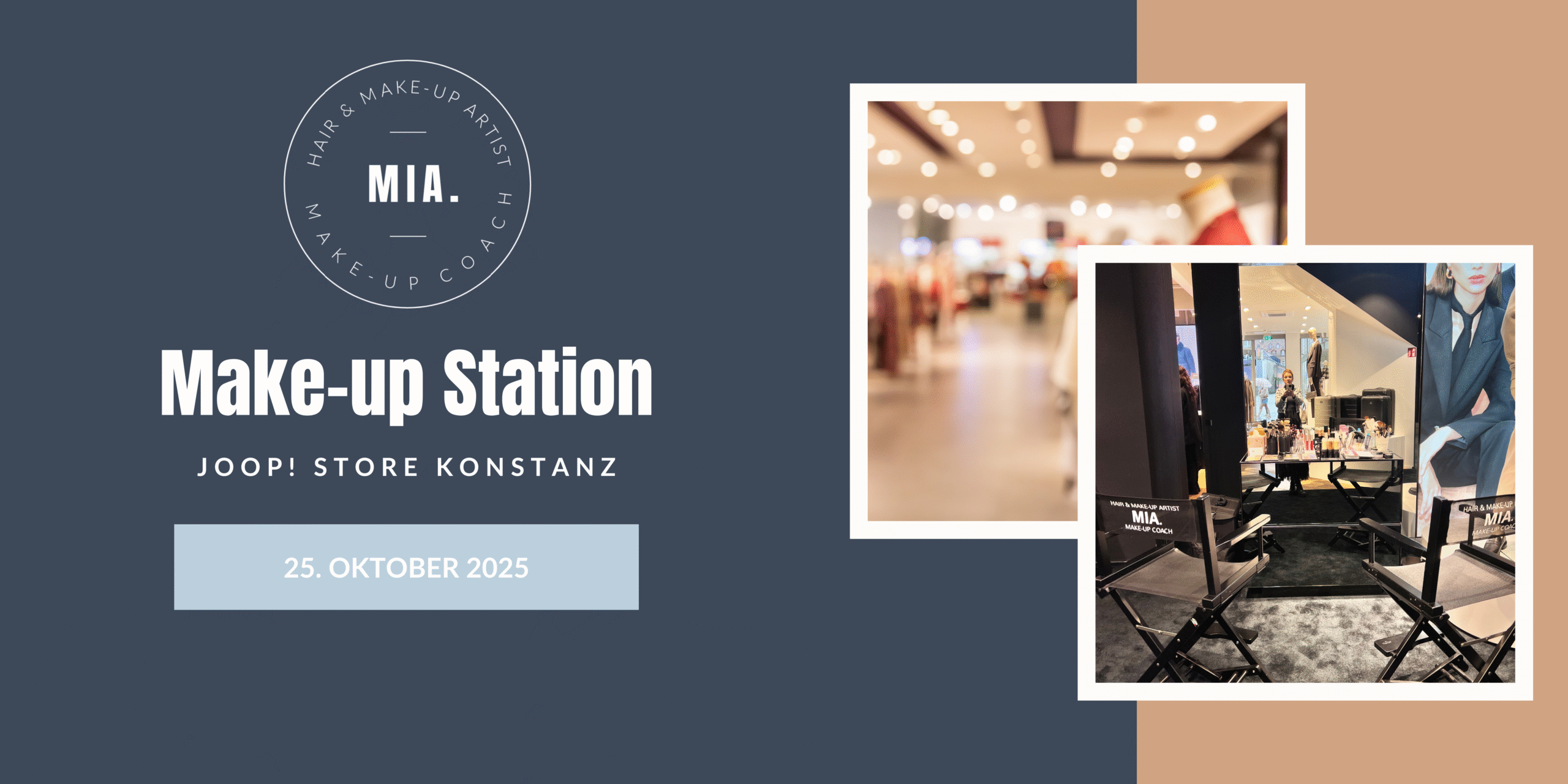 Make-up Station von MIA. Dein Make-up Coach im JOOP! Store Konstanz – professionelles Make-up Artist Team für Kundenevents und Styling