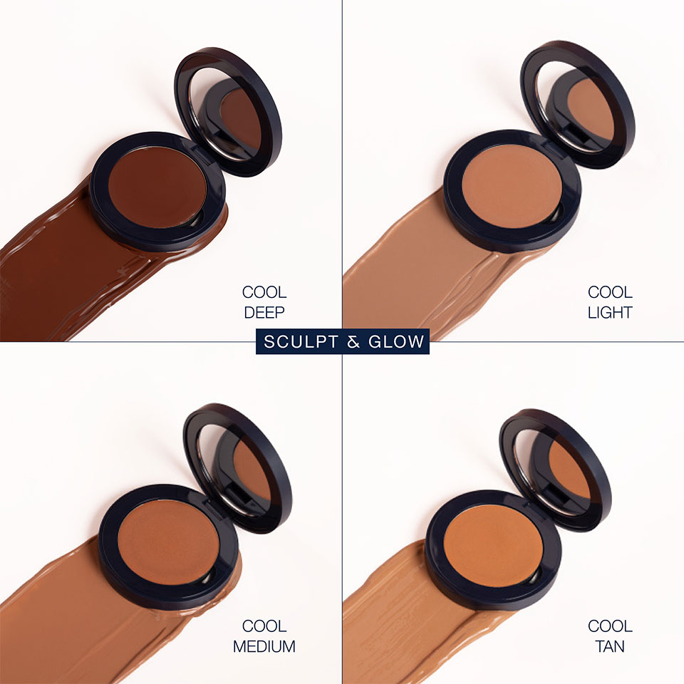 Sculpt Palette mit vier cremigen Konturfarben in kühlen Nuancen